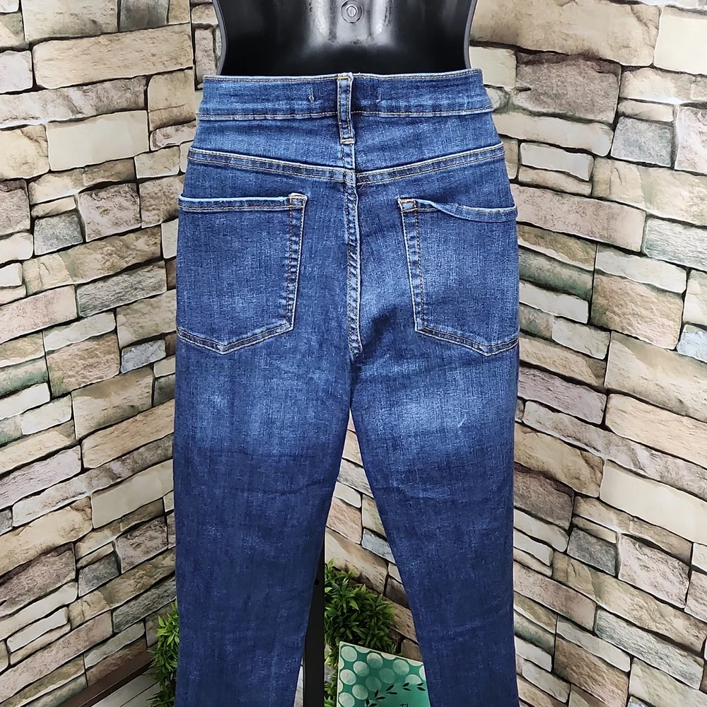Free People Distressed High-Rise Skinny Jeans - 28 - Picture 7 of 8